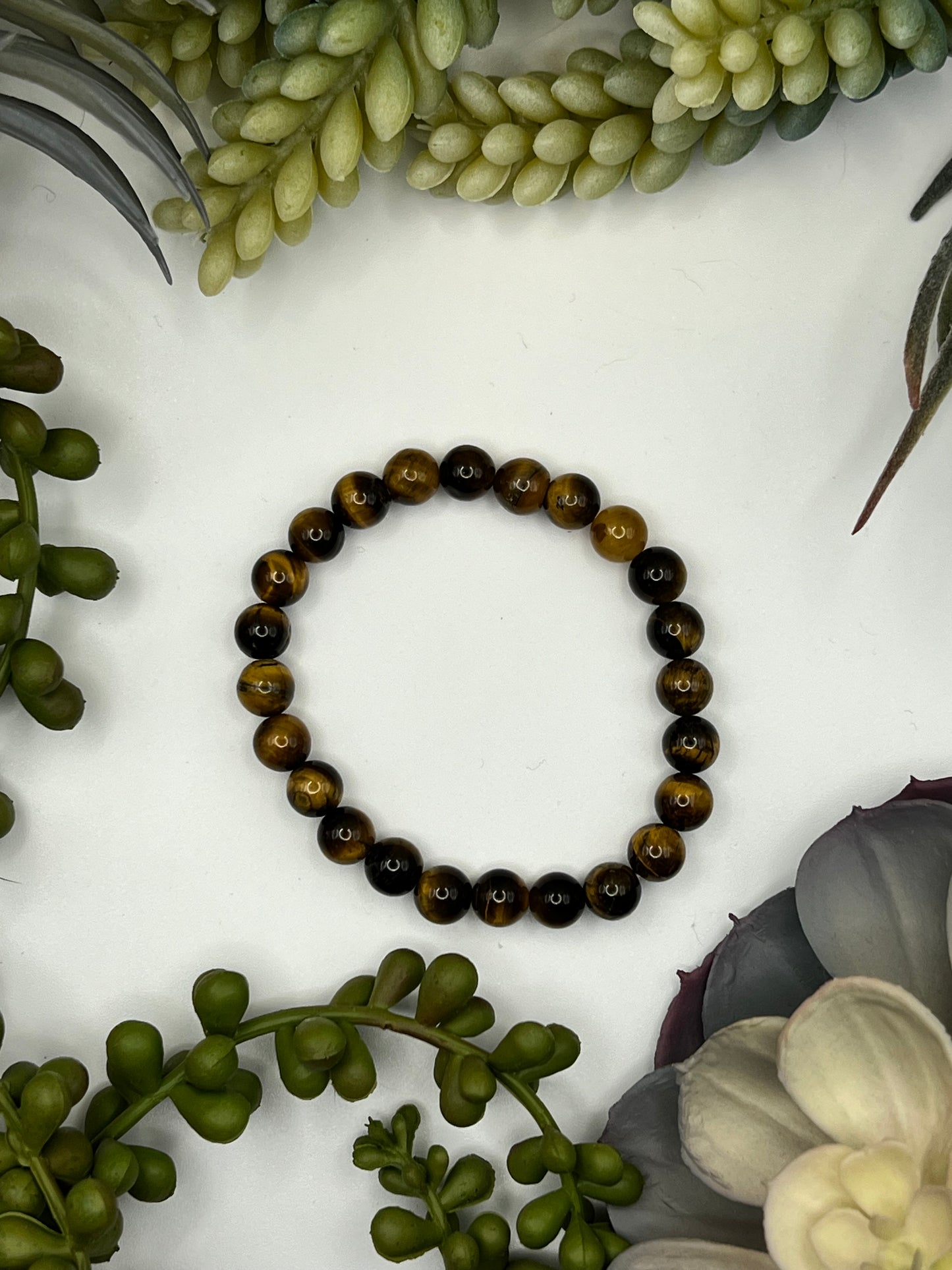 tiger's eye beaded bracelet