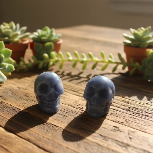 blue aventurine skulls