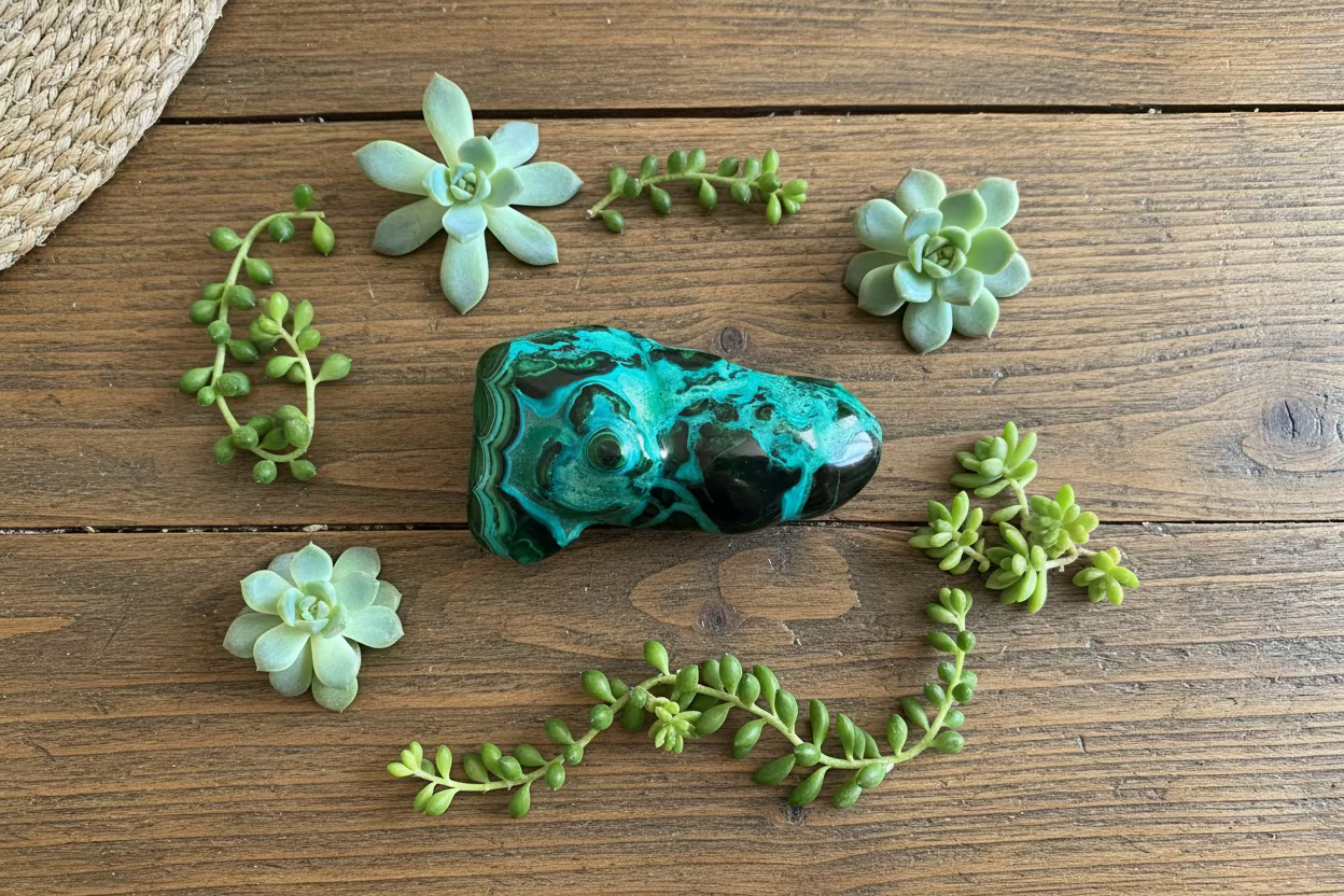 chrysocolla and malachite polished pieces