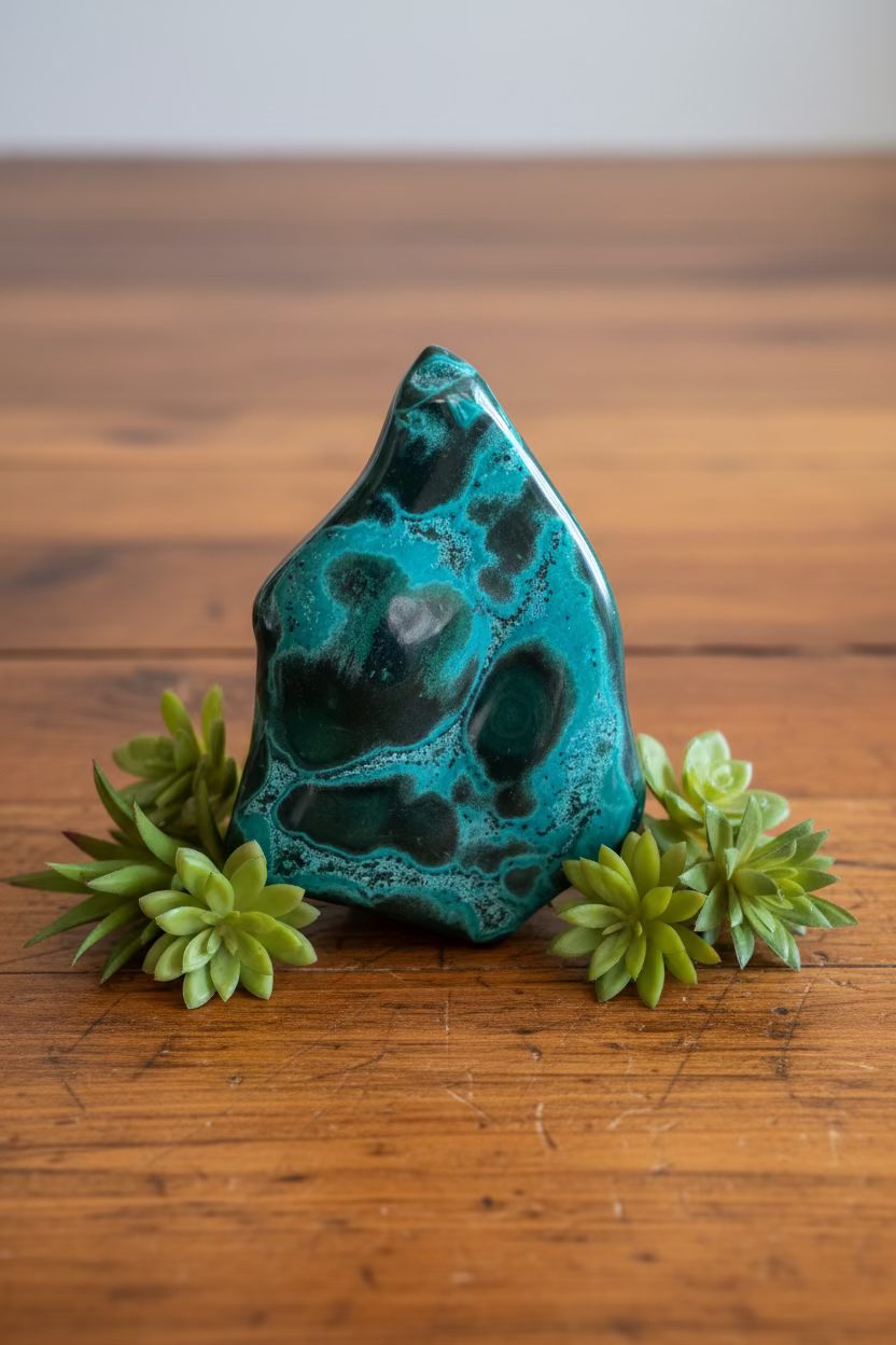 chrysocolla and malachite polished pieces