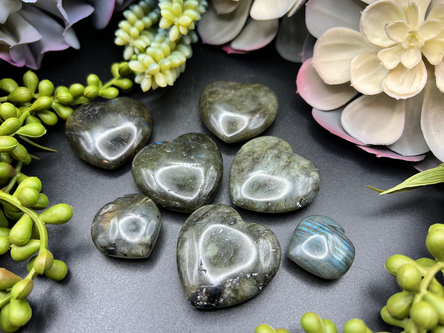 labradorite hearts