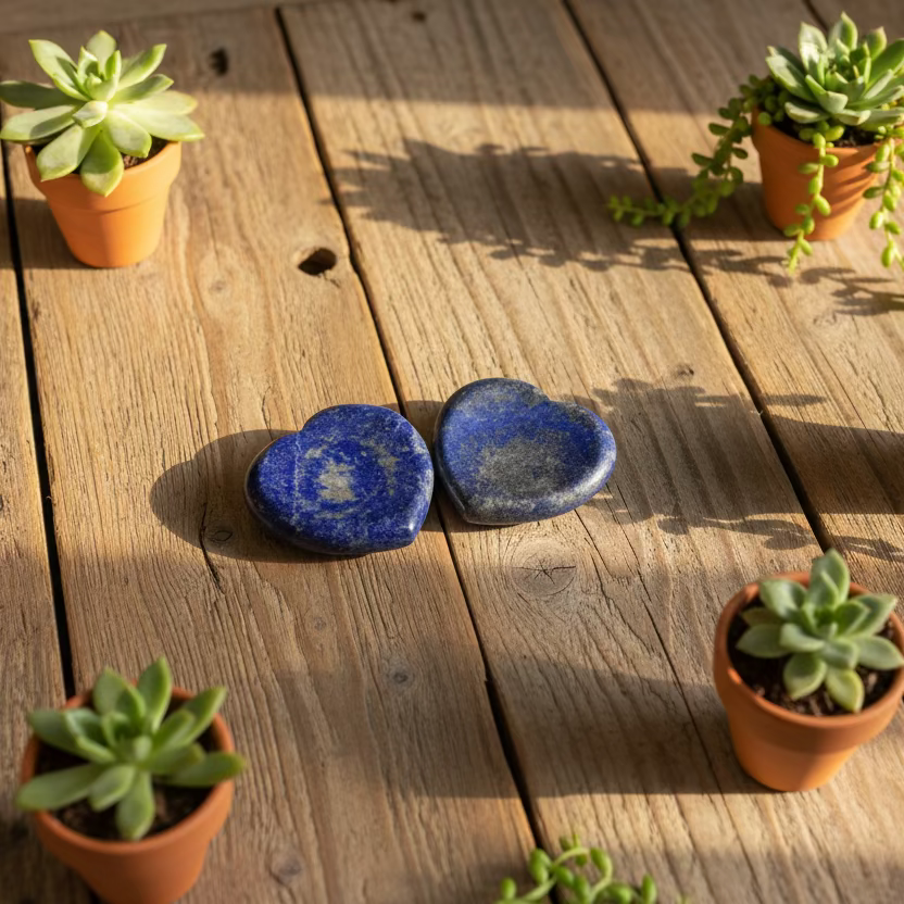 lapis lazuli heart worry stone