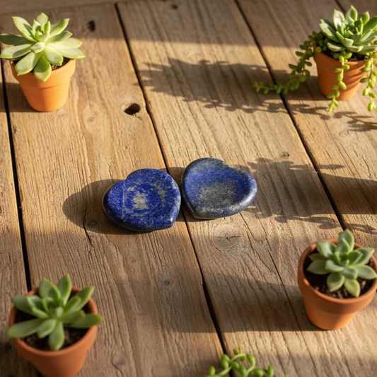 lapis lazuli heart worry stone