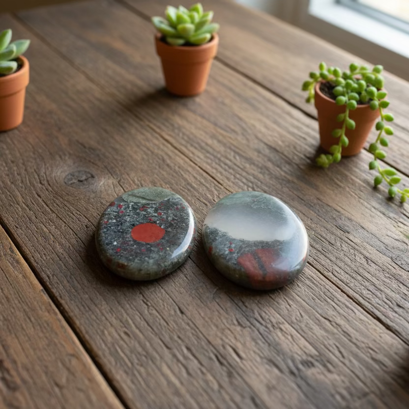 bloodstone (seftonite) worry stone