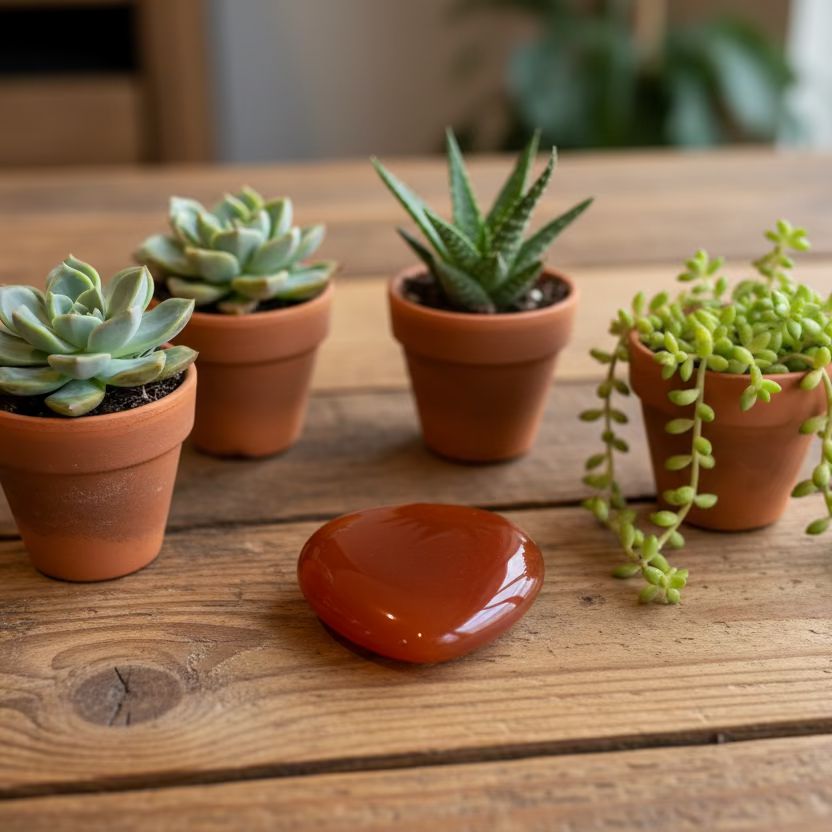 carnelian heart worry stone