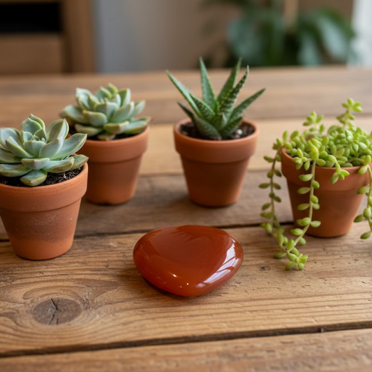 carnelian heart worry stone