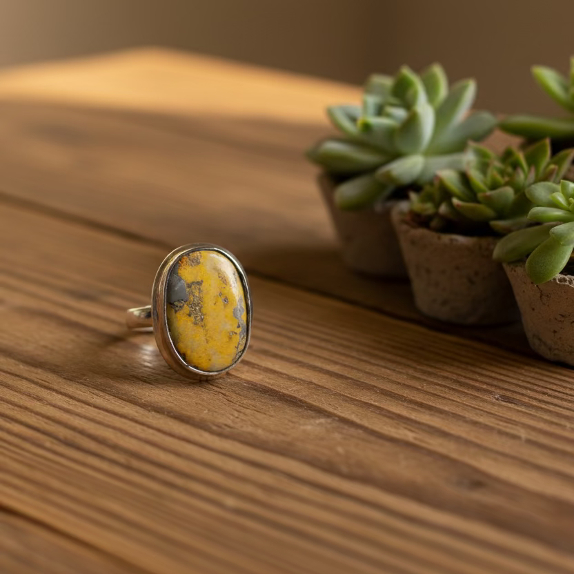 bumblebee jasper ring in sterling silver