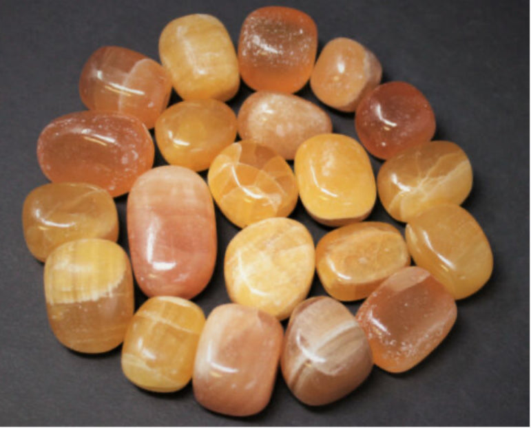 honey calcite tumbles