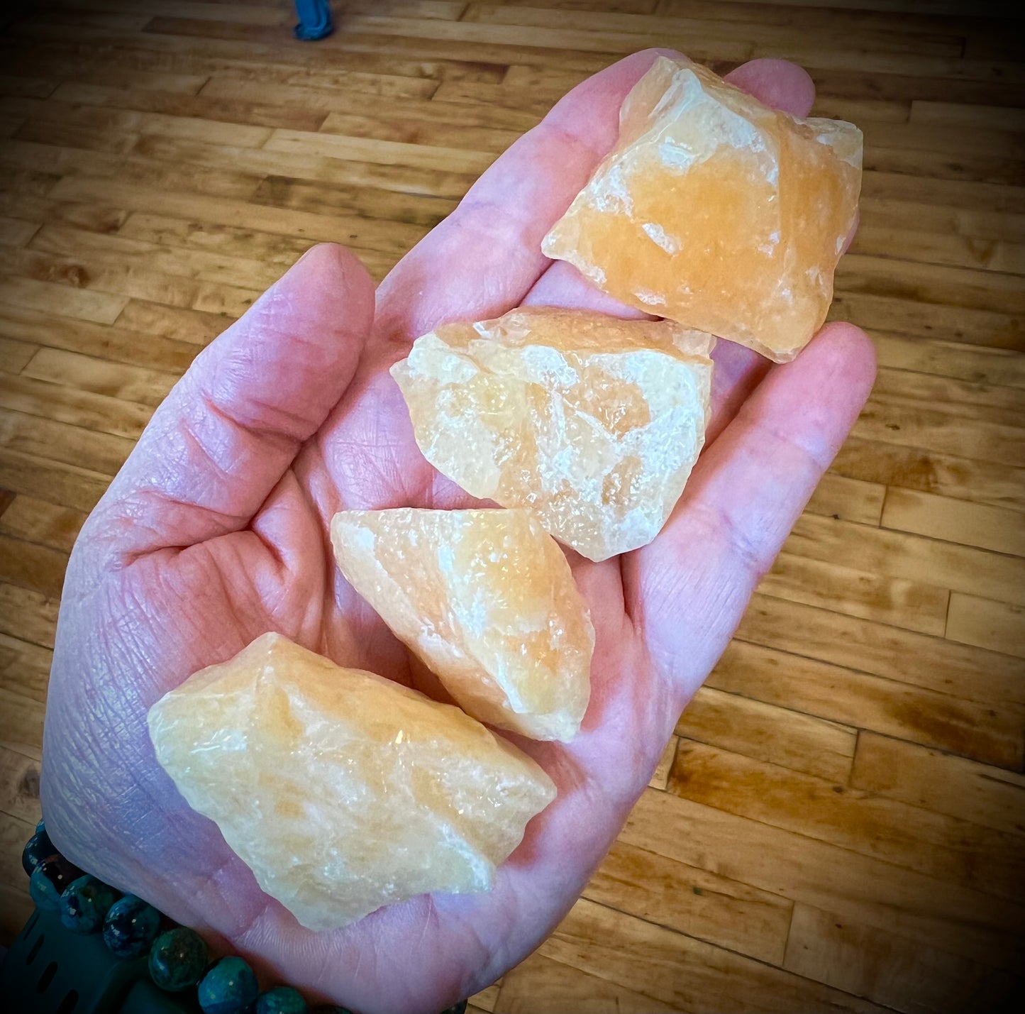 orange calcite (raw pieces)