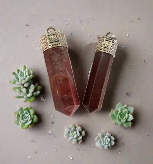 red jasper point pendant