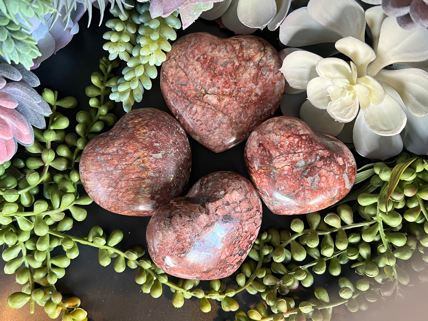 red moonstone hearts