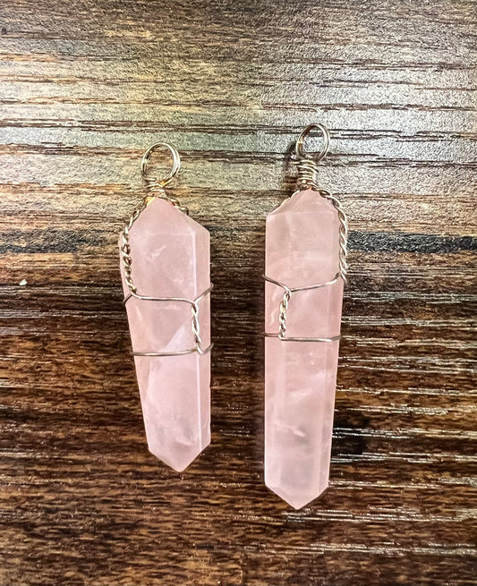 rose quartz point pendant