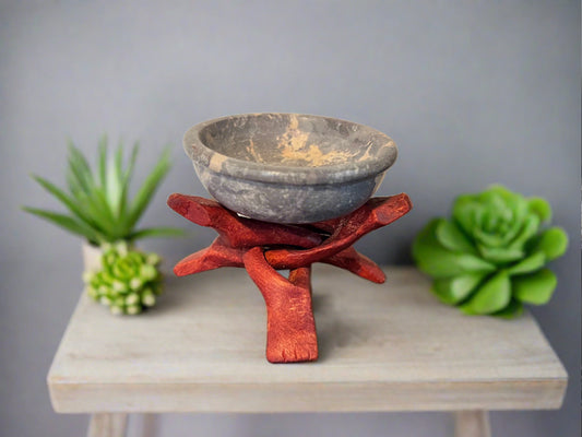 stone bowl and stand