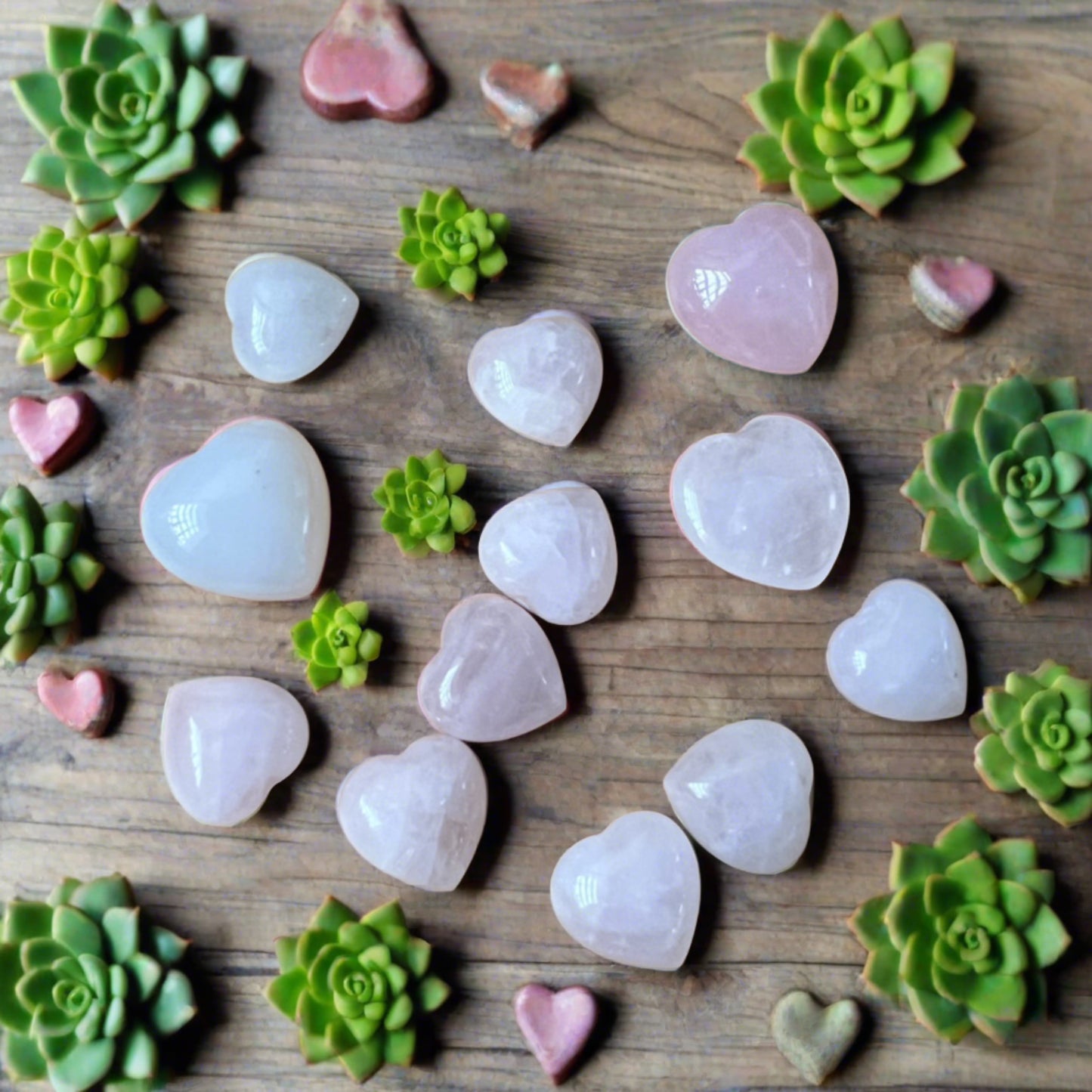 rose quartz hearts