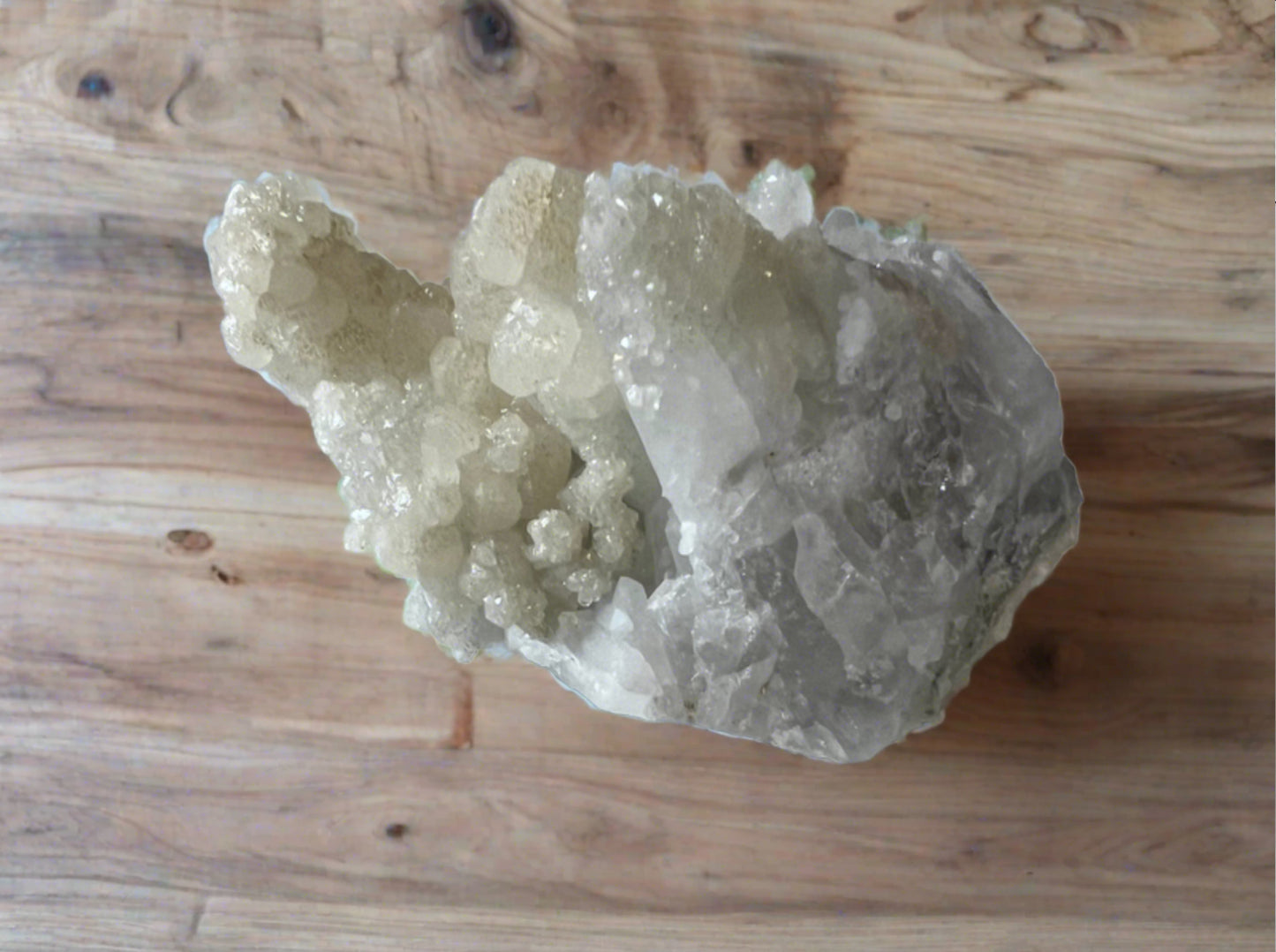 clear quartz with yellow calcite