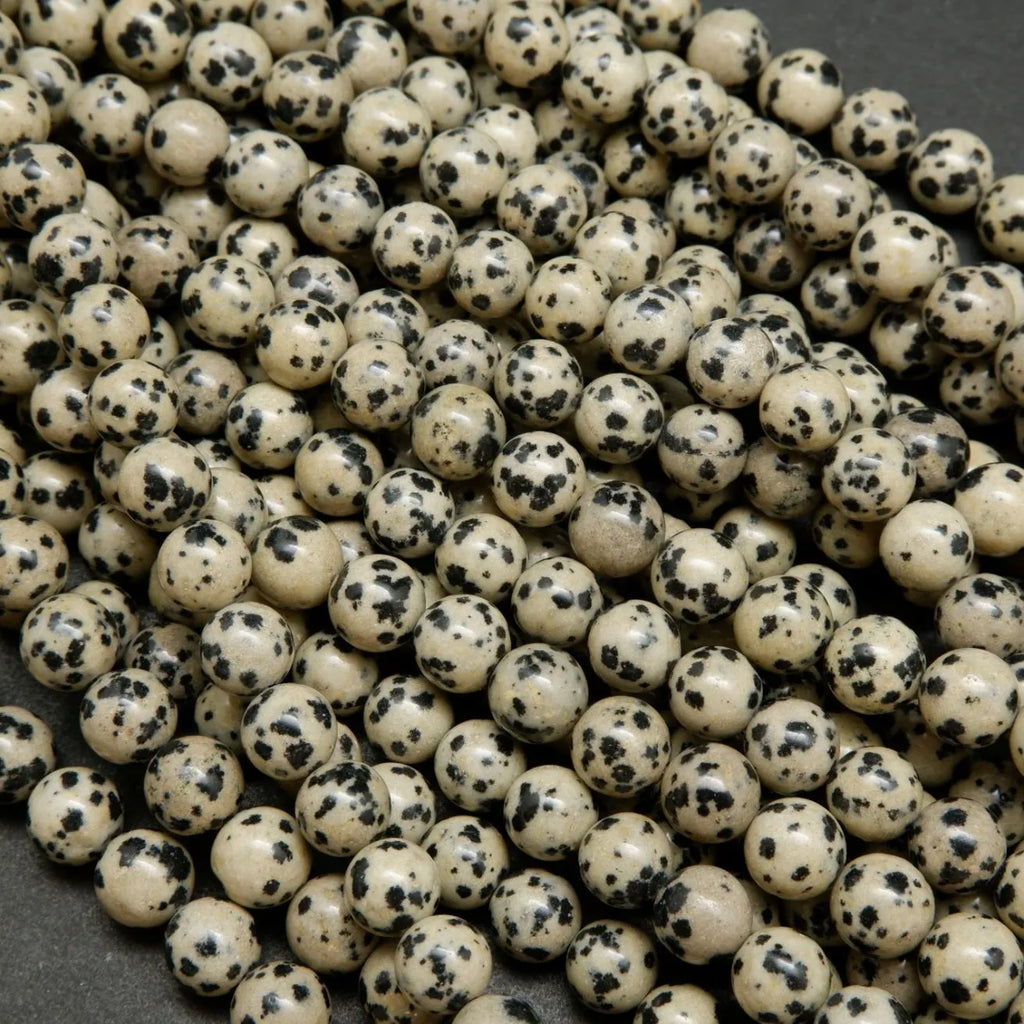 dalmatian jasper beaded bracelet