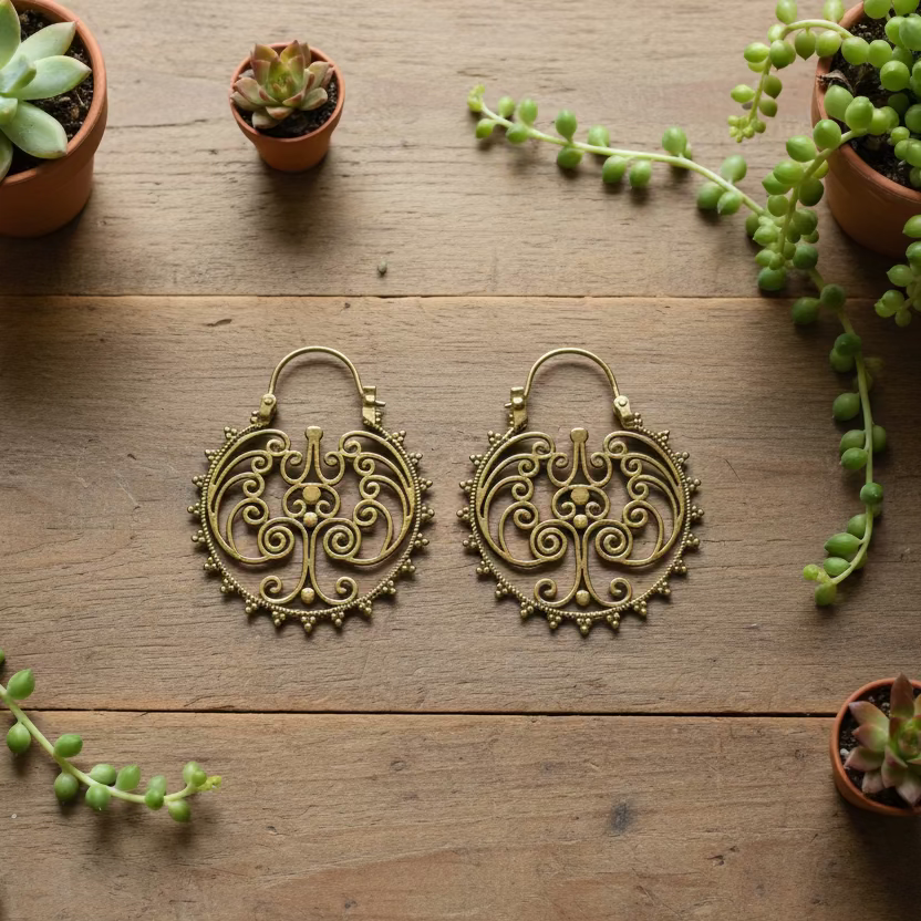 brass earrings
