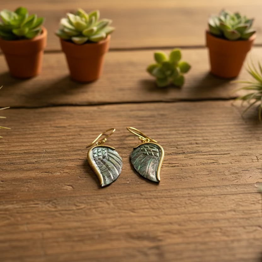 abalone wing earrings (responsibly sourced)