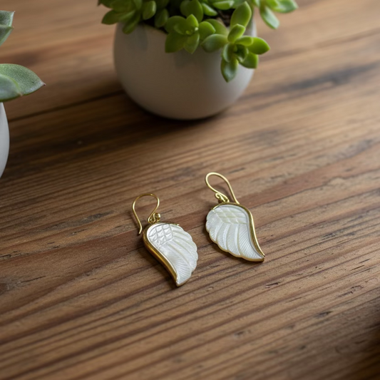 bone wing earrings (responsibly sourced)