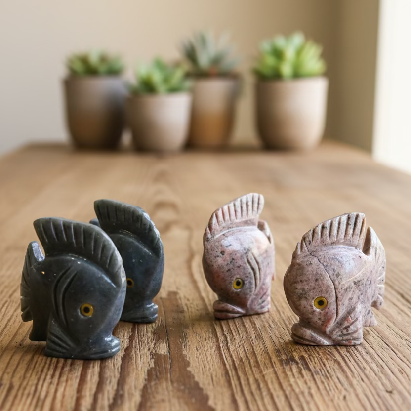 sunfish soapstone figurine
