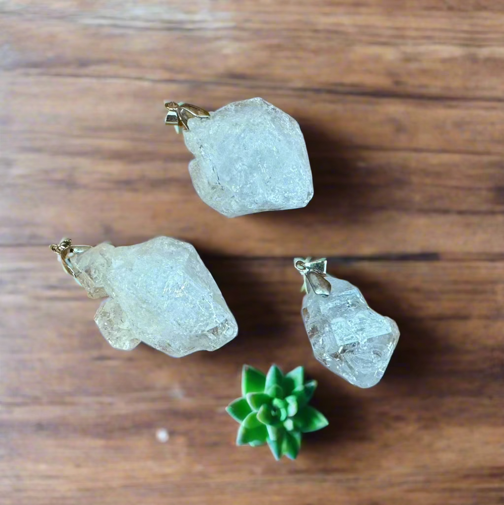 diamond quartz pendants