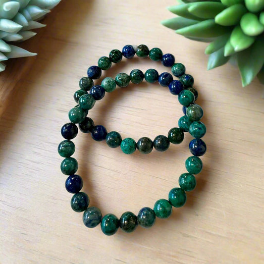 azurite beaded bracelets (8mm beads)