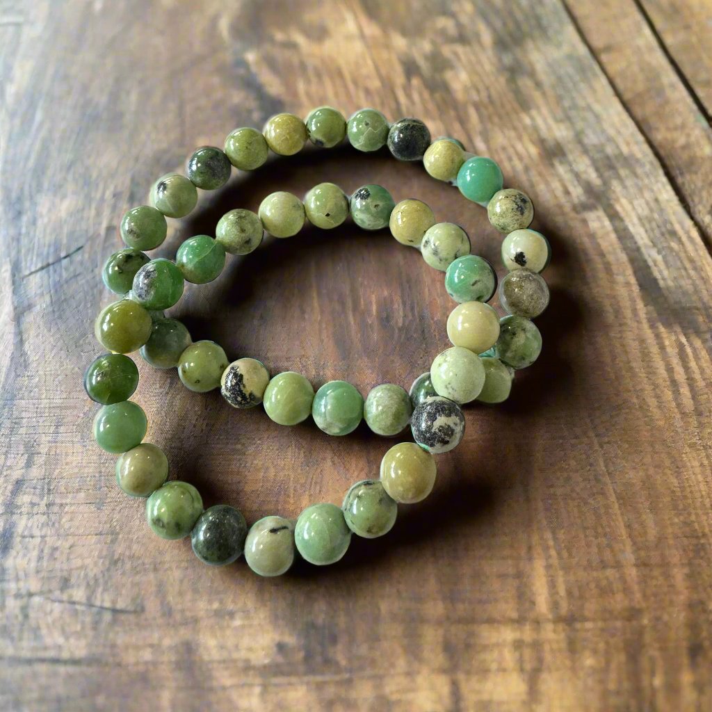 chrysoprase beaded bracelet