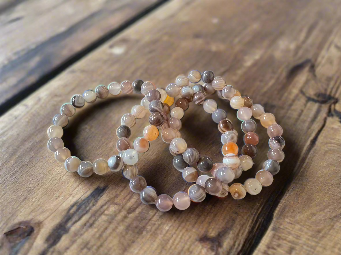 Botswana agate beaded bracelet