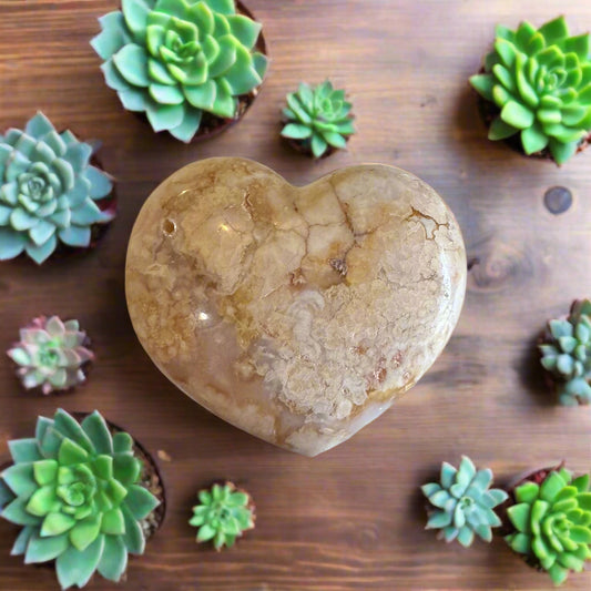 flower agate heart