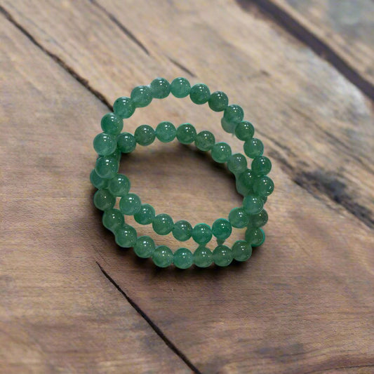 green aventurine beaded bracelet