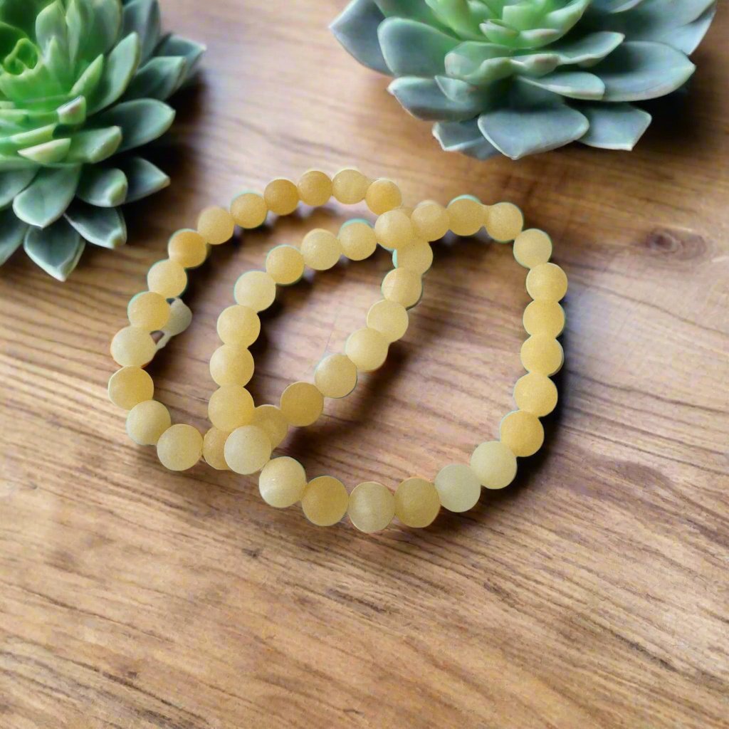 yellow calcite beaded bracelet