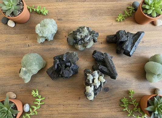 prehnite with epidote raw pieces