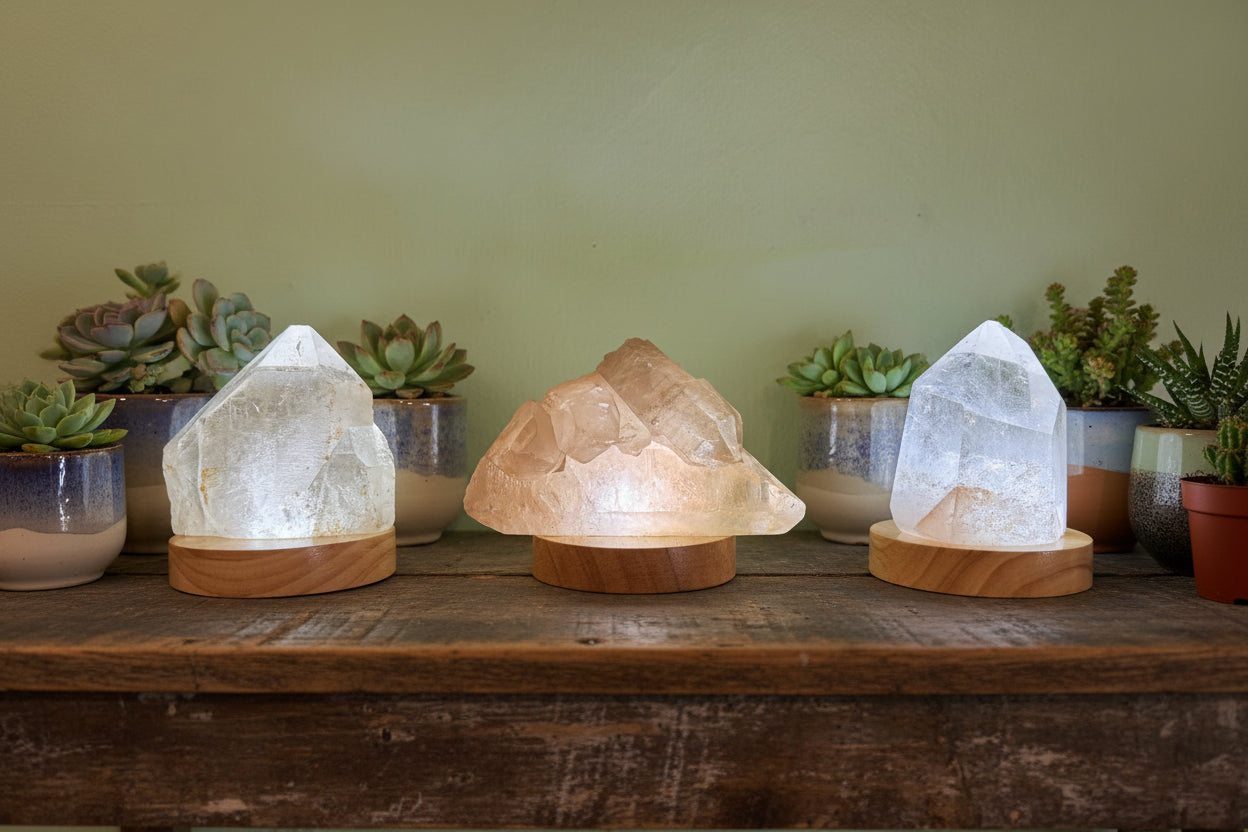 crystal pedestals with LED lights