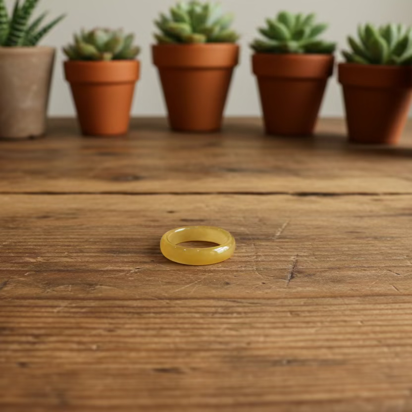 yellow jade ring