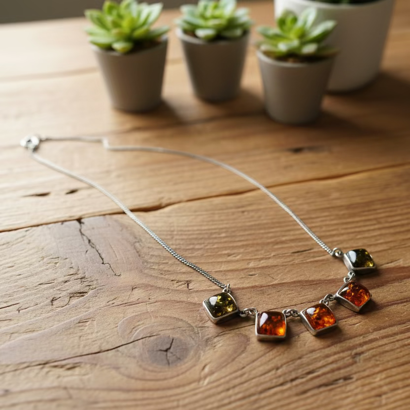 triple amber necklace