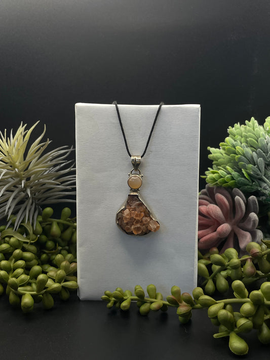 aragonite/moonstone pendant