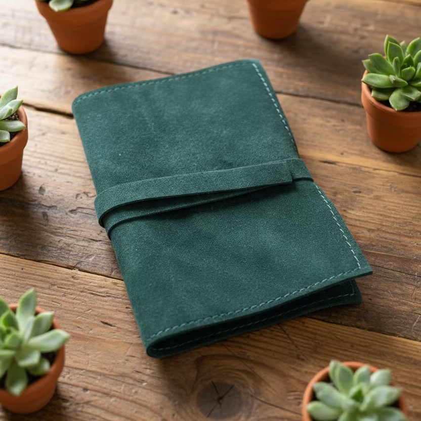 teal suede card deck case