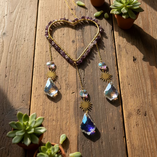 amethyst heart sun catcher