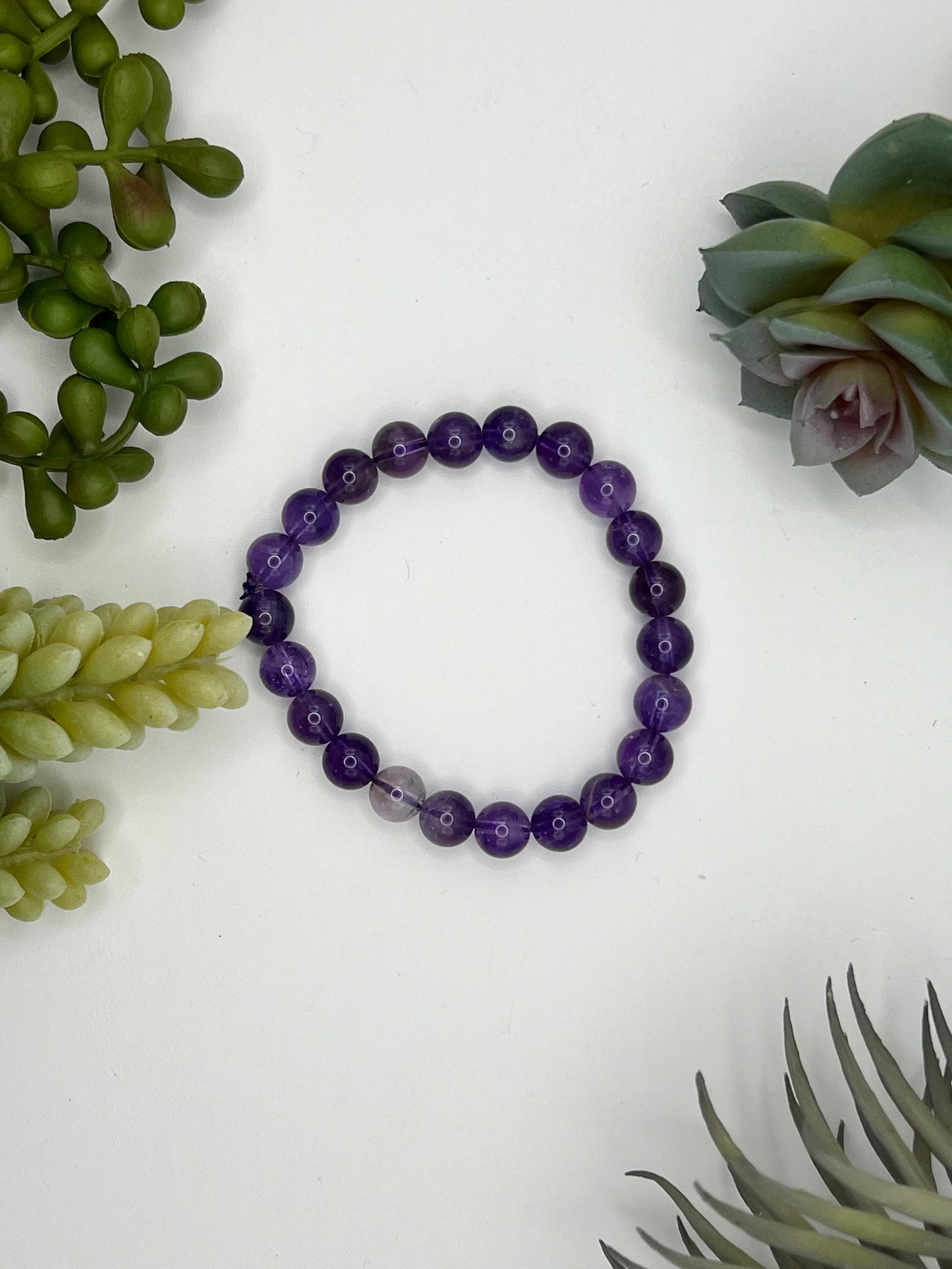 amethyst beaded bracelet