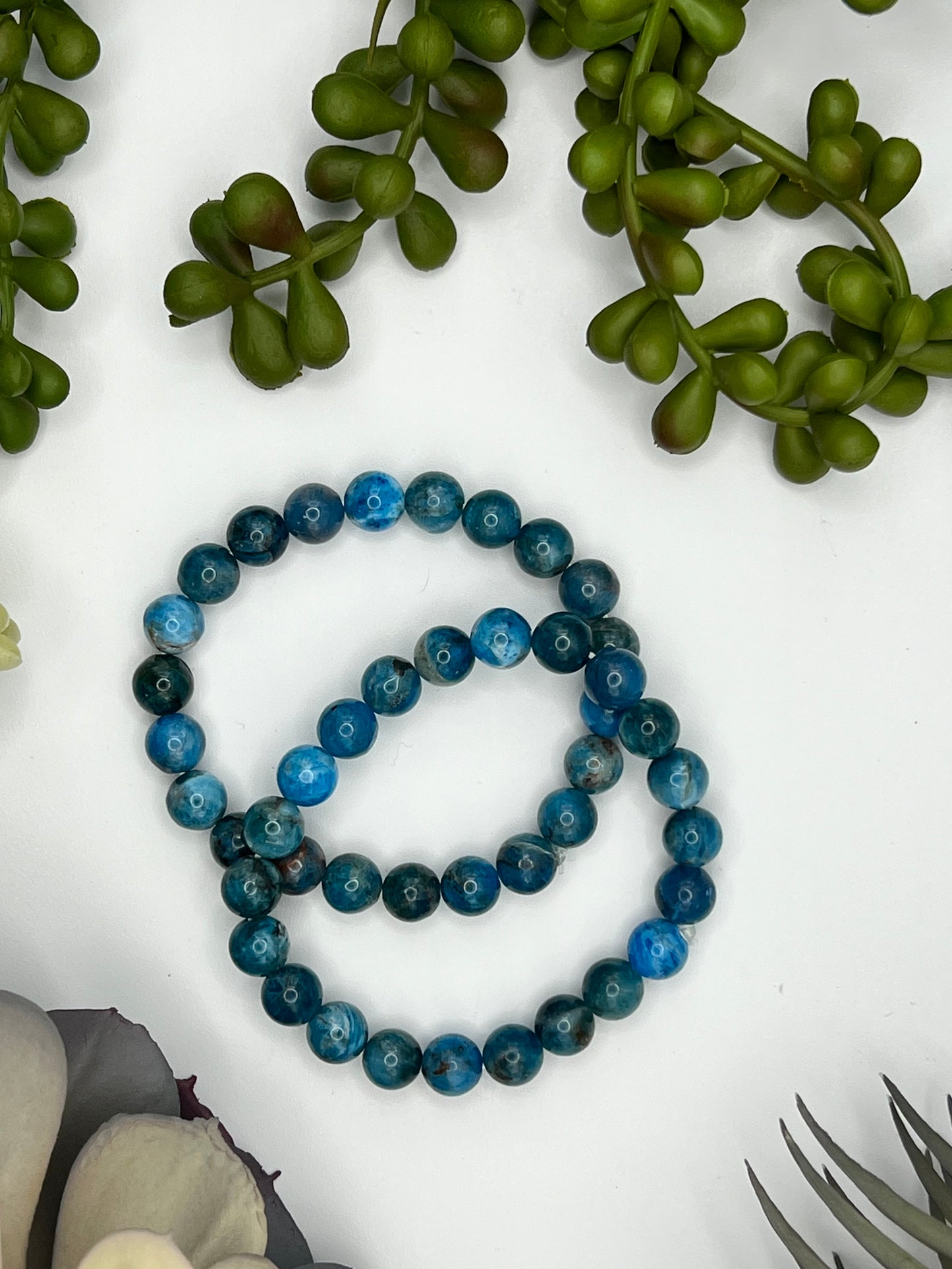 apatite beaded bracelet (8mm beads)