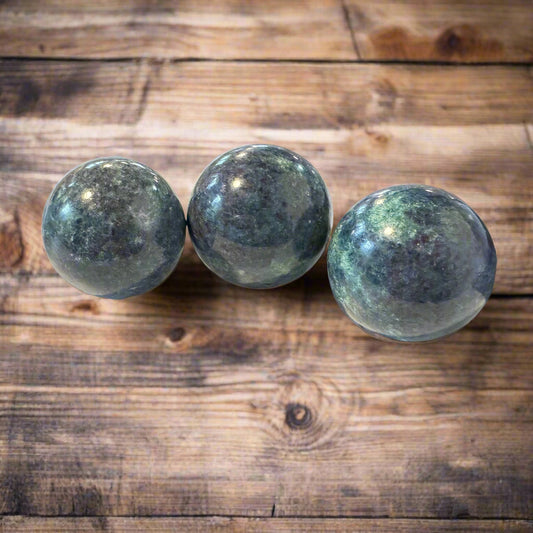 ruby in kyanite spheres