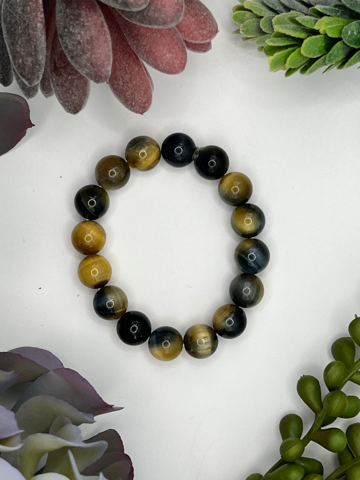 blue tiger’s eye beaded bracelet