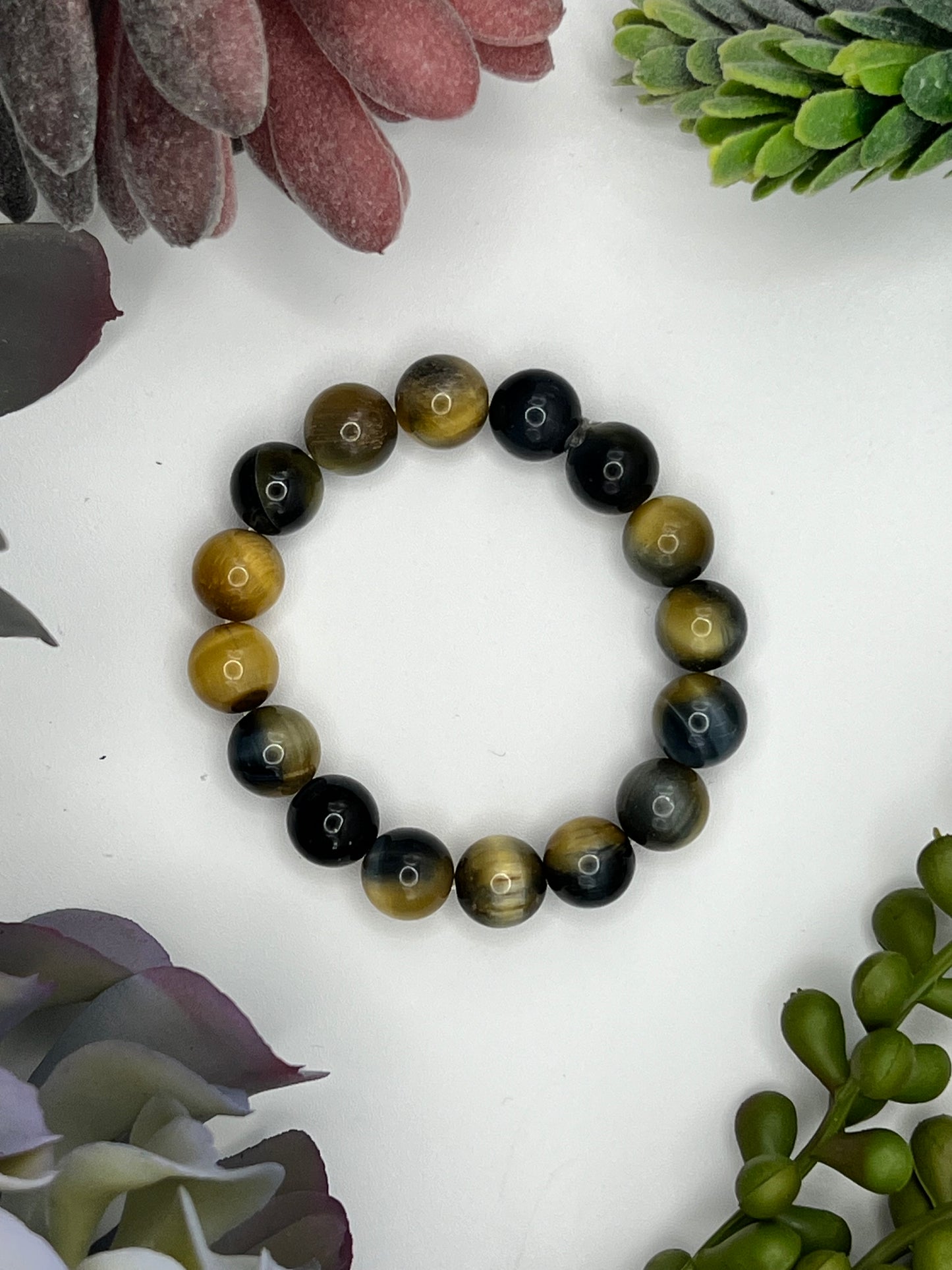 blue tiger’s eye beaded bracelet