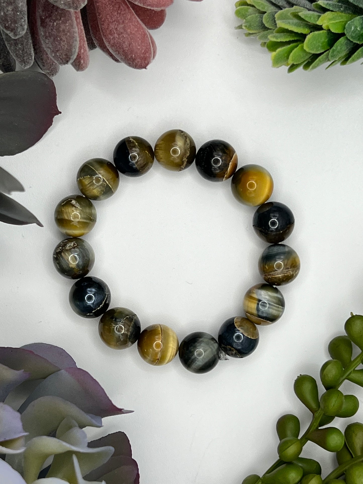 blue tiger’s eye beaded bracelet