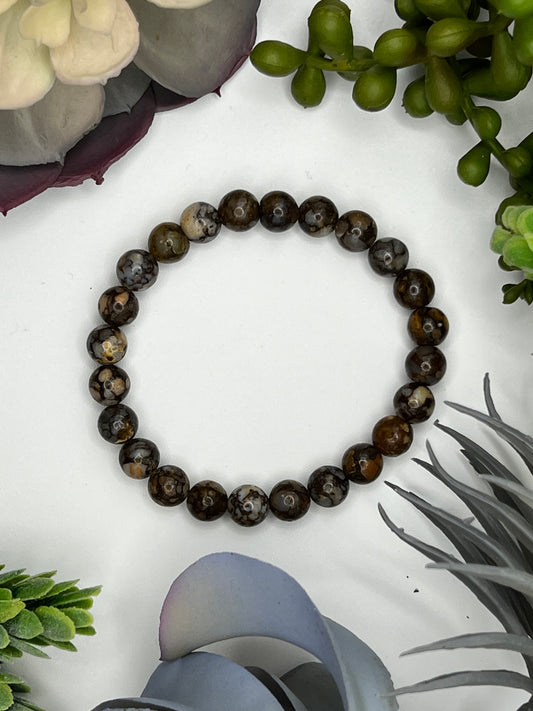 boulder opal beaded bracelet (8mm beads)