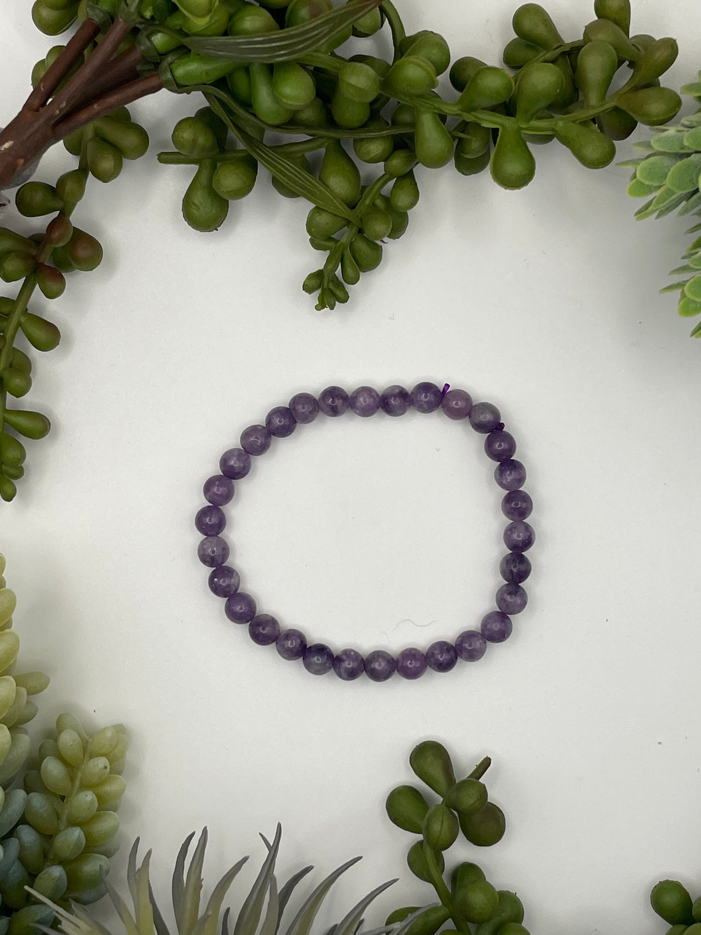 lepidolite beaded bracelet