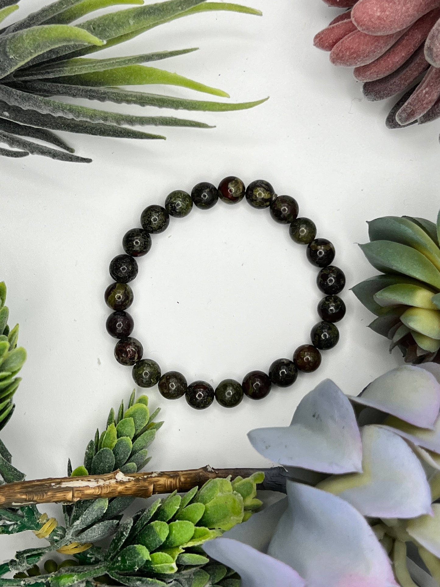 dragon blood jasper beaded bracelet