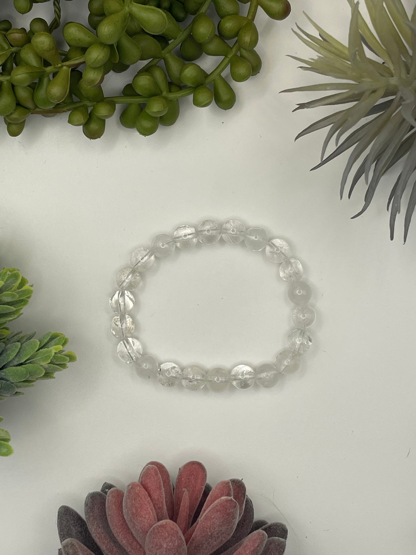 clear quartz beaded bracelet