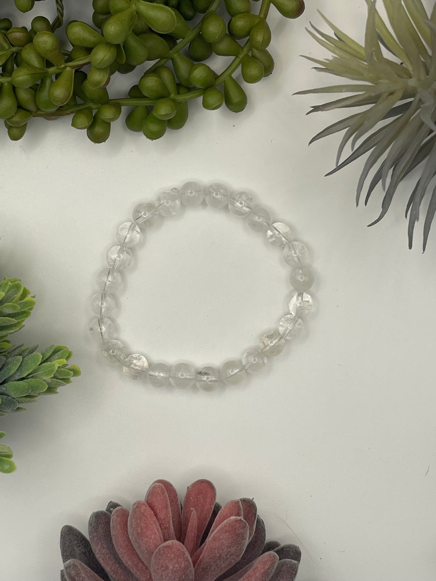 clear quartz beaded bracelet