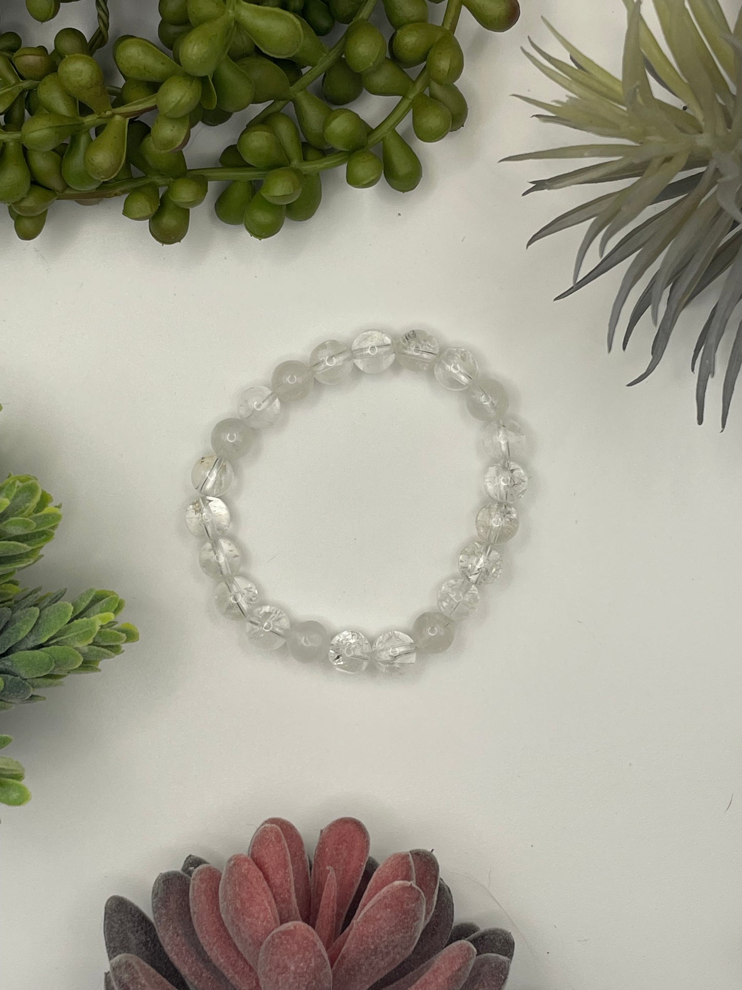 clear quartz beaded bracelet